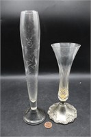 2 Duchin Creation Weighted Sterling & S.P. Vases