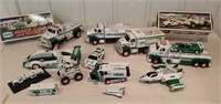 Box lot of Hess trucks and collectibles