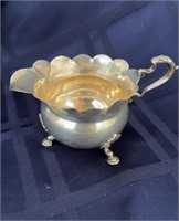 Antique English sterling silver creamer, full