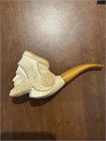 VINTAGE MEERSCHAUM AMBER ENGRAVED pipe