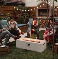 *42'' Rectangle Terrazzo Metal Fire Pit Table