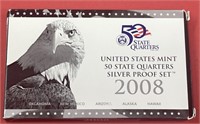 2008-S 5 Coin Silver Quarter Proof Set