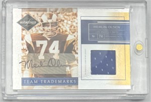 Merlin Olsen Game Used Jersey Auto Card /25