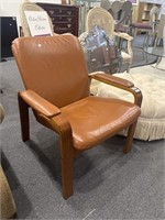 Orange leather, MCM armchair