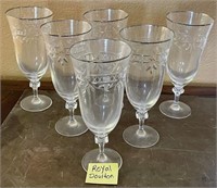 F - SET OF 6 ROYAL DOULTON CRYSTAL STEMWARE (A40)