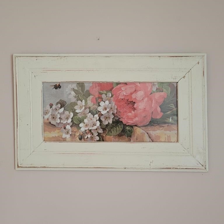 Framed Floral Print 22½"L 13½"T
