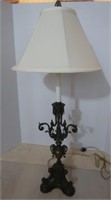 Metal Filagree Table Lamp--35" H