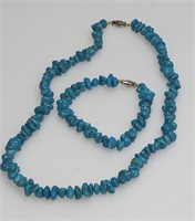 Natural Turquoise Necklace & Bracelet