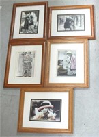 5 FRAMED MATTED KIM ANDERSON PHOTO PRINTS
