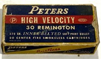 VTG Peters Box 20 Empty Cases 30 Remington