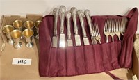 Flat with 6 weighted sterling cordials, PLUS