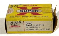 222 Remington 50 Gr Western 20 Rounds