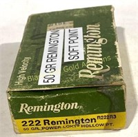 222 Remington Soft Point 50 Gr 20 Rounds