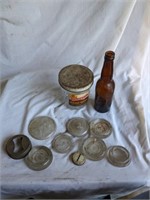 Peanut Butter Jar, Clarksburg Bottle, Jar Lids