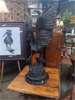 INCREDIBLE LARGE EAGLE BRONZE 3' 10" Tall