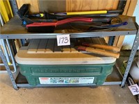 RUBBERMAID STORAGE TOTE - HEDGE TRIMMER - MORE