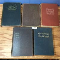 Lot of 5 Vintage Church Hymnals Song Books