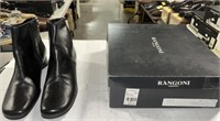 LADIES RANGONI BLACK ANKLE BOOTS 8