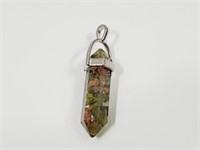 Lucite with Unikite Chips inside Pendant