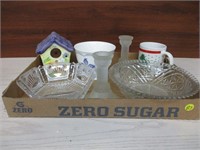 Lot of Birdhouse, Candy Dishes, Mugs ++