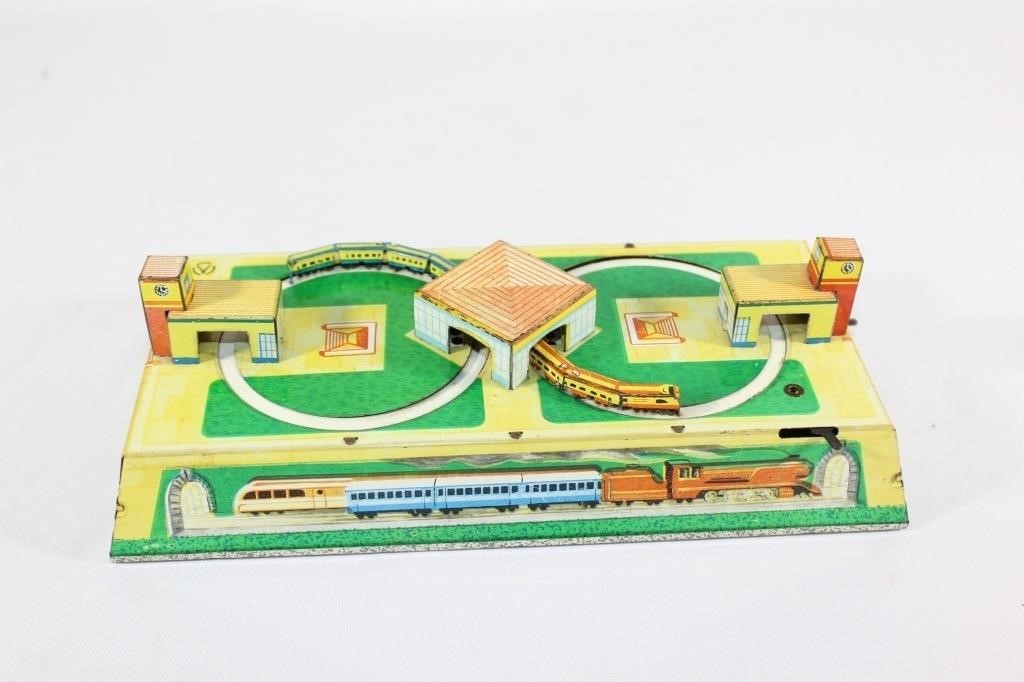 1950s Russian Two Train WInd Up Toy - works