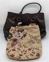 (LJ) Disney Mickey Mouse purse (17"x12") and bag