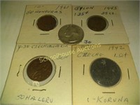 Quarter and foreign coins