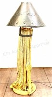 Saguaro Skeleton Floor Lamp & Pierced Copper Shade