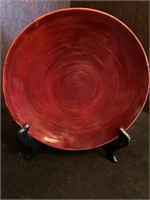 OXBLOOD LACQUERED 8 “ PLATE W/ STAND