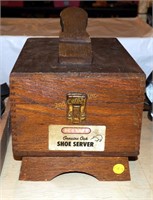 Vintage Wood Personal Shoe Shine Box Kit