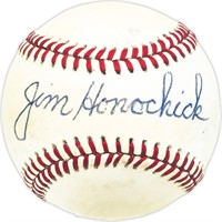 Jim Honochick Autographed Basebal Beckett BAS