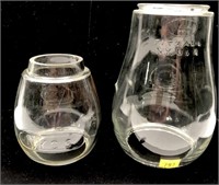 Lot, 2 glass lantern globes: 1-Dietz Fitzall NY