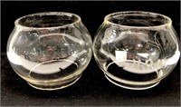 Lot, 2 Adlake Kero clear glass lantern globes,