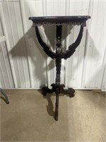 Early carved walnut dragon side table