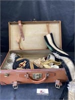 Masonic suitcase, hats, sash