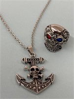 Jewelry - Skull Necklace & Ring