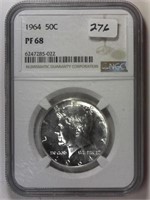 1964 NGC PF68 Kenedy Half Dollar