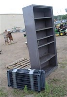 Metal Cabinet Approx 36"x80"x15" & Plastic Storage