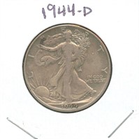 1944-D Walking Liberty Silver Half Dollar