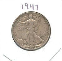 1947 Walking Liberty Silver Half Dollar