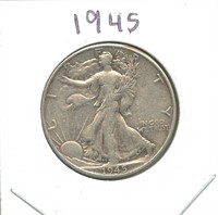 1945 Walking Liberty Silver Half Dollar