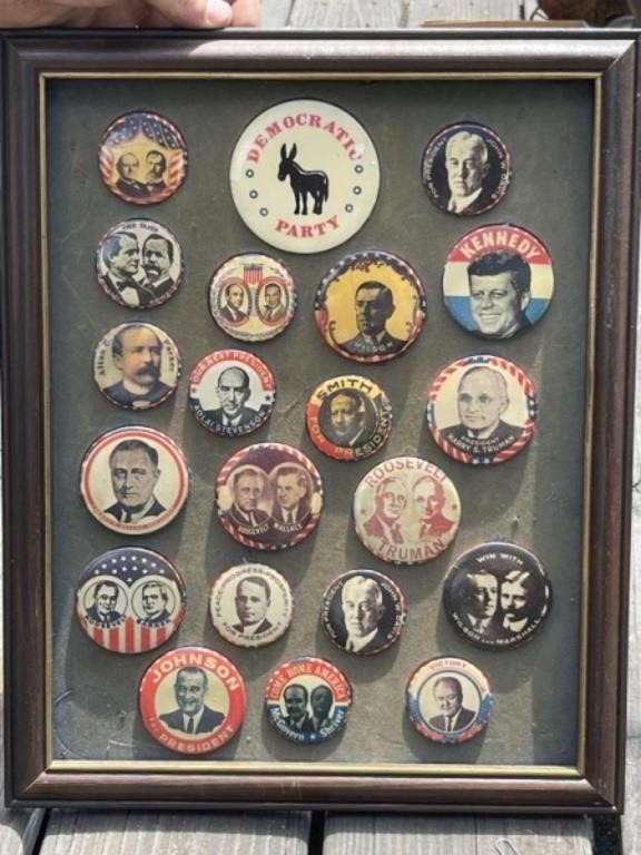 Lot of Political Buttons in Frame