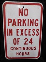 Retired No Parking embossed metal road sign,