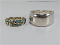 STERLING TURQUOISE & OTHER STERLING BRACELET