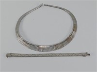 STERLING 16.5" CHOKER W/ 7" BRACELET