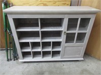 Cute Gray Cabinet w/Doors and Cubbies