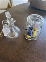 Ball jar and small Cruet