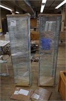 2-modern glass curio cabinets with glass shelves