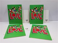 4 Mickey Mouse Walt Disney Christmas Cards