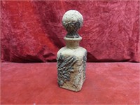 Vintage Italy Glass & cork wood decanter.